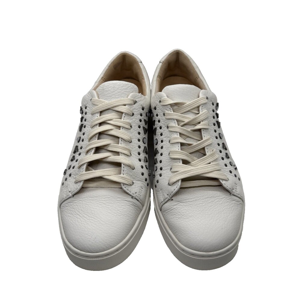 Frye Ivy Deco Women's Studded  Low Lace Leather Sneakers Shoes 8.5 White - Picture 4 of 11